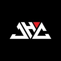 JHC triangle letter logo design with triangle shape. JHC triangle logo design monogram. JHC triangle vector logo template with red color. JHC triangular logo Simple, Elegant, and Luxurious Logo. JHC
