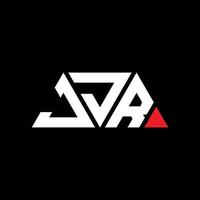 JJR triangle letter logo design with triangle shape. JJR triangle logo design monogram. JJR triangle vector logo template with red color. JJR triangular logo Simple, Elegant, and Luxurious Logo. JJR