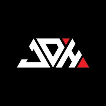 JDH triangle letter logo design with triangle shape. JDH triangle logo design monogram. JDH triangle vector logo template with red color. JDH triangular logo Simple, Elegant, and Luxurious Logo. JDH