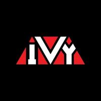 IVY triangle letter logo design with triangle shape. IVY triangle logo design monogram. IVY triangle vector logo template with red color. IVY triangular logo Simple, Elegant, and Luxurious Logo. IVY