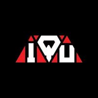 IQU triangle letter logo design with triangle shape. IQU triangle logo design monogram. IQU triangle vector logo template with red color. IQU triangular logo Simple, Elegant, and Luxurious Logo. IQU