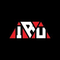 IRU triangle letter logo design with triangle shape. IRU triangle logo design monogram. IRU triangle vector logo template with red color. IRU triangular logo Simple, Elegant, and Luxurious Logo. IRU