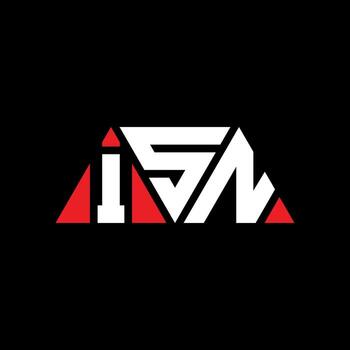 ISN triangle letter logo design with triangle shape. ISN triangle logo design monogram. ISN triangle vector logo template with red color. ISN triangular logo Simple, Elegant, and Luxurious Logo. ISN