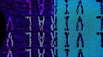 Analogue glitch bad VHS tape tracking. A glitch loop depicting technical faults video