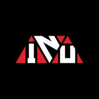 diseño de logotipo de letra triangular inu con forma de triángulo. monograma de diseño del logotipo del triángulo inu. plantilla de logotipo de vector de triángulo inu con color rojo. logotipo triangular inu logotipo simple, elegante y lujoso. inu