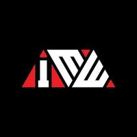 IMW triangle letter logo design with triangle shape. IMW triangle logo design monogram. IMW triangle vector logo template with red color. IMW triangular logo Simple, Elegant, and Luxurious Logo. IMW