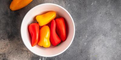 small Bell pepper fresh vegetable  healthy meal food snack diet on the table copy space photo