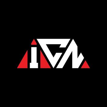 ICN triangle letter logo design with triangle shape. ICN triangle logo design monogram. ICN triangle vector logo template with red color. ICN triangular logo Simple, Elegant, and Luxurious Logo. ICN