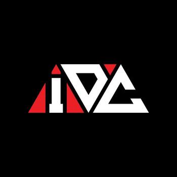 IDC triangle letter logo design with triangle shape. IDC triangle logo design monogram. IDC triangle vector logo template with red color. IDC triangular logo Simple, Elegant, and Luxurious Logo. IDC