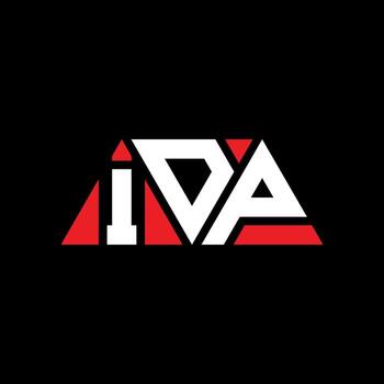 IDP triangle letter logo design with triangle shape. IDP triangle logo design monogram. IDP triangle vector logo template with red color. IDP triangular logo Simple, Elegant, and Luxurious Logo. IDP