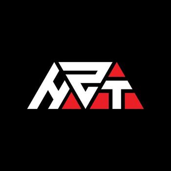 HZT triangle letter logo design with triangle shape. HZT triangle logo design monogram. HZT triangle vector logo template with red color. HZT triangular logo Simple, Elegant, and Luxurious Logo. HZT