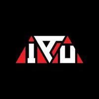 IAU triangle letter logo design with triangle shape. IAU triangle logo design monogram. IAU triangle vector logo template with red color. IAU triangular logo Simple, Elegant, and Luxurious Logo. IAU