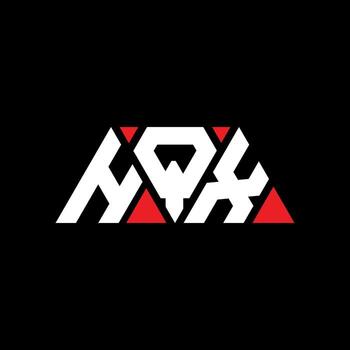 HQX triangle letter logo design with triangle shape. HQX triangle logo design monogram. HQX triangle vector logo template with red color. HQX triangular logo Simple, Elegant, and Luxurious Logo. HQX