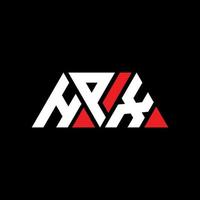 HPX triangle letter logo design with triangle shape. HPX triangle logo design monogram. HPX triangle vector logo template with red color. HPX triangular logo Simple, Elegant, and Luxurious Logo. HPX