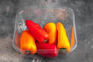 Bell pepper small vegetable fresh healthy meal food snack diet on the table copy space food background rustic top view keto or paleo diet veggie vegan or vegetarian food photo