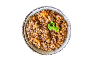 green lentils vegetable cuisine fresh healthy meal food diet snack on the table copy space food background photo