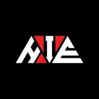 HIE triangle letter logo design with triangle shape. HIE triangle logo design monogram. HIE triangle vector logo template with red color. HIE triangular logo Simple, Elegant, and Luxurious Logo. HIE