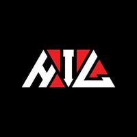 HIL triangle letter logo design with triangle shape. HIL triangle logo design monogram. HIL triangle vector logo template with red color. HIL triangular logo Simple, Elegant, and Luxurious Logo. HIL