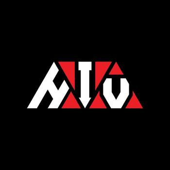 HIV triangle letter logo design with triangle shape. HIV triangle logo design monogram. HIV triangle vector logo template with red color. HIV triangular logo Simple, Elegant, and Luxurious Logo. HIV