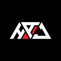 HAJ triangle letter logo design with triangle shape. HAJ triangle logo design monogram. HAJ triangle vector logo template with red color. HAJ triangular logo Simple, Elegant, and Luxurious Logo. HAJ