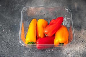 small Bell pepper fresh vegetable  healthy meal food snack diet on the table copy space photo