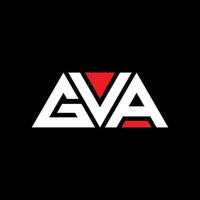 GVA triangle letter logo design with triangle shape. GVA triangle logo design monogram. GVA triangle vector logo template with red color. GVA triangular logo Simple, Elegant, and Luxurious Logo. GVA