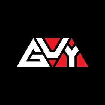 GUY triangle letter logo design with triangle shape. GUY triangle logo design monogram. GUY triangle vector logo template with red color. GUY triangular logo Simple, Elegant, and Luxurious Logo. GUY