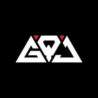 diseño de logotipo de letra triangular gqj con forma de triángulo. monograma de diseño del logotipo del triángulo gqj. plantilla de logotipo de vector de triángulo gqj con color rojo. logotipo triangular gqj logotipo simple, elegante y lujoso. gqj