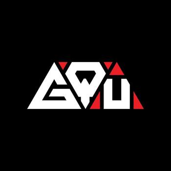 GQU triangle letter logo design with triangle shape. GQU triangle logo design monogram. GQU triangle vector logo template with red color. GQU triangular logo Simple, Elegant, and Luxurious Logo. GQU