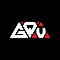 GQV triangle letter logo design with triangle shape. GQV triangle logo design monogram. GQV triangle vector logo template with red color. GQV triangular logo Simple, Elegant, and Luxurious Logo. GQV