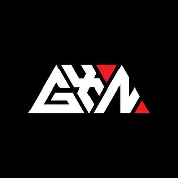 GXN triangle letter logo design with triangle shape. GXN triangle logo design monogram. GXN triangle vector logo template with red color. GXN triangular logo Simple, Elegant, and Luxurious Logo. GXN