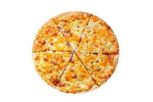 cheesy pizza 4 types of cheese fresh dish healthy meal food snack diet on the table copy space food background rustic top view photo