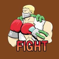Mutant Boxer Fighting Vector Illustration