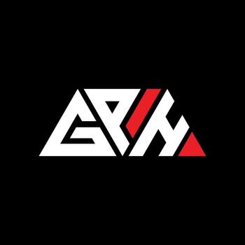 GPH triangle letter logo design with triangle shape. GPH triangle logo design monogram. GPH triangle vector logo template with red color. GPH triangular logo Simple, Elegant, and Luxurious Logo. GPH