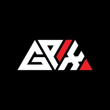 GPX triangle letter logo design with triangle shape. GPX triangle logo design monogram. GPX triangle vector logo template with red color. GPX triangular logo Simple, Elegant, and Luxurious Logo. GPX
