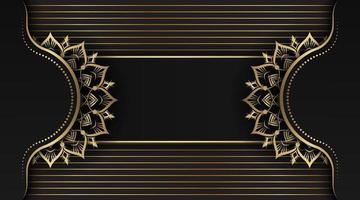 black luxury background, with gold mandala decoration vector