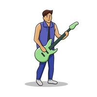 vector illustration, man playing guitar