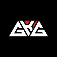 GKG triangle letter logo design with triangle shape. GKG triangle logo design monogram. GKG triangle vector logo template with red color. GKG triangular logo Simple, Elegant, and Luxurious Logo. GKG