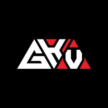diseño de logotipo de letra triangular gkv con forma de triángulo. monograma de diseño del logotipo del triángulo gkv. plantilla de logotipo de vector de triángulo gkv con color rojo. logo triangular gkv logo simple, elegante y lujoso. gkv