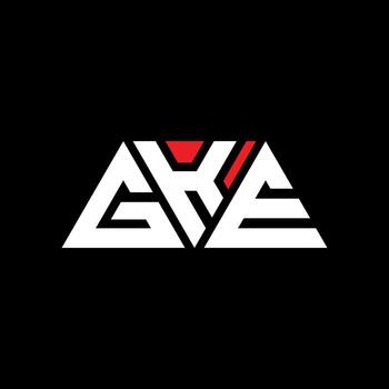 GKE triangle letter logo design with triangle shape. GKE triangle logo design monogram. GKE triangle vector logo template with red color. GKE triangular logo Simple, Elegant, and Luxurious Logo. GKE