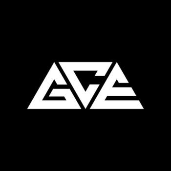 GCE triangle letter logo design with triangle shape. GCE triangle logo design monogram. GCE triangle vector logo template with red color. GCE triangular logo Simple, Elegant, and Luxurious Logo. GCE