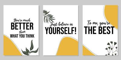 life inspirational quote design set. template for wall decoration. elegant and simple design vector