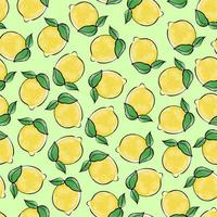 Cute pattern with stylized lemons vector