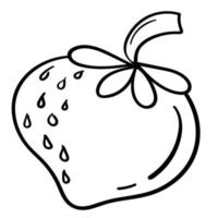 Doodle sticker with sweet strawberries vector