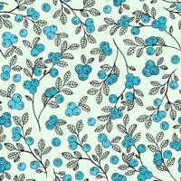 Cute simple pattern with blueberry sprigs vector