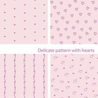 Cute patterns with bright hearts vector