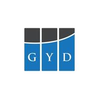 diseño de letras gyd. diseño de logotipo de letras gyd sobre fondo blanco. concepto de logotipo de letra de iniciales creativas gyd. diseño de letras gyd. diseño de logotipo de letras gyd sobre fondo blanco. gramo vector