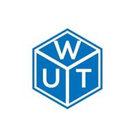 diseño de logotipo de letra wut sobre fondo negro. concepto creativo del logotipo de la letra de las iniciales. wut diseño de letras. vector