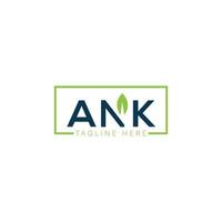 diseño de logotipo de letra ank sobre fondo blanco. concepto de logotipo de letra de iniciales creativas ank. diseño de letras ank. vector
