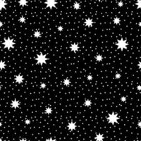 patrón estrellado sin costuras. puntos, pintura en aerosol sobre fondo oscuro, fondo transparente del universo vectorial. cielo nocturno estrellado con motas, partículas vector